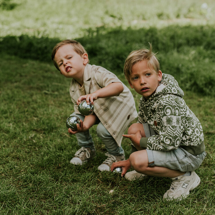 Koko Noko boys' hoodie olive green off-white | N58825-37