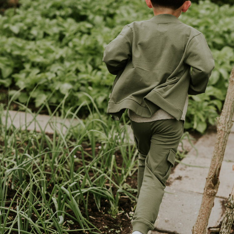Koko Noko boys' jogging trousers olive green cargo | N58831-37