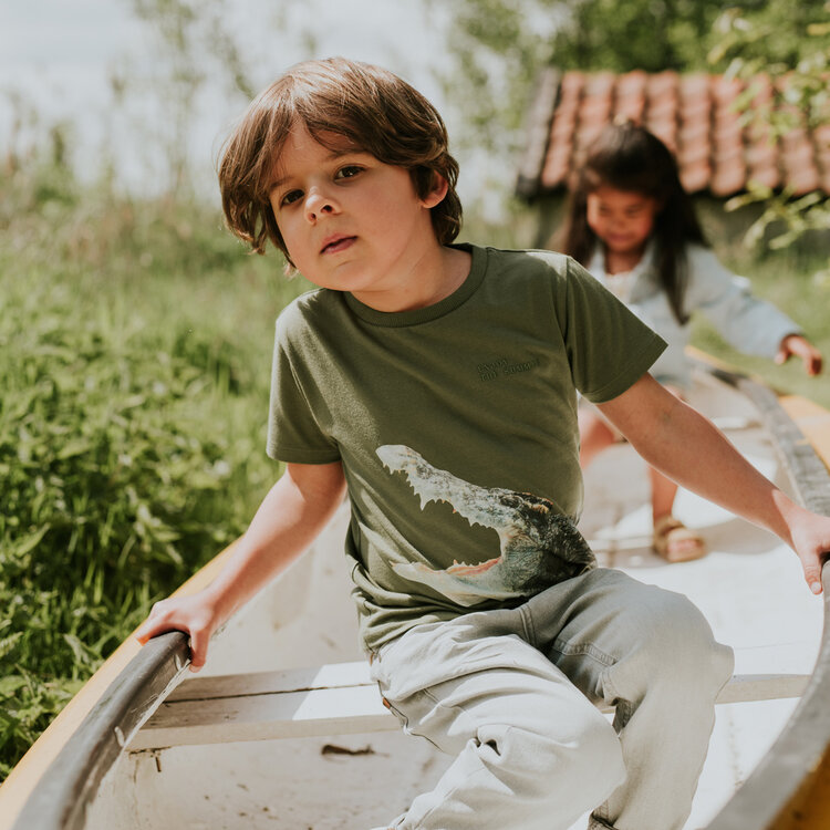 Koko Noko boys' T-shirt olive green crocodile | N58833-37