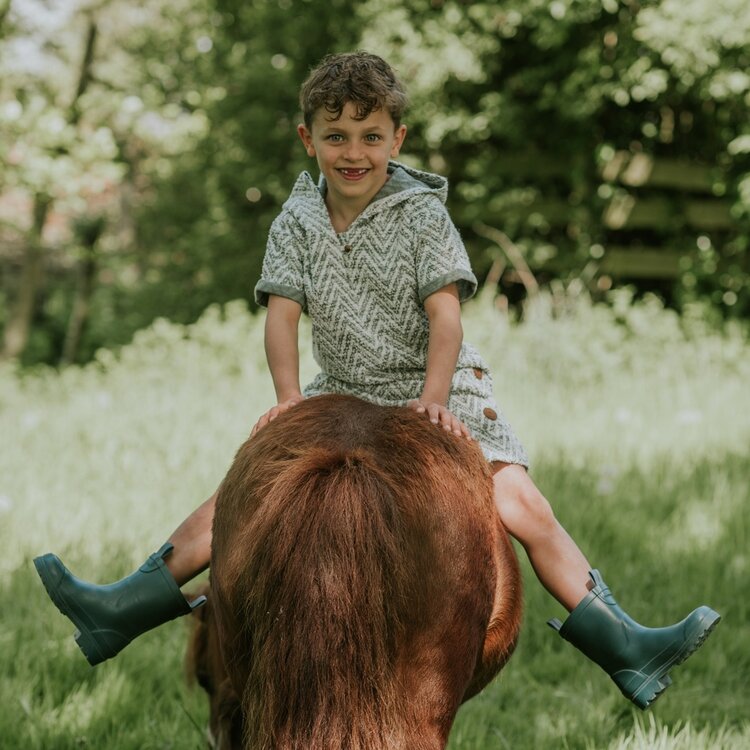 Koko Noko jongens T-shirt met capuchon olijfgroen | N58835-37