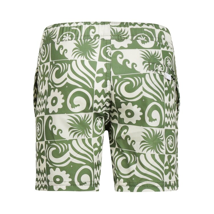 Koko Noko boys' swim shorts olive green off white | N58836-37
