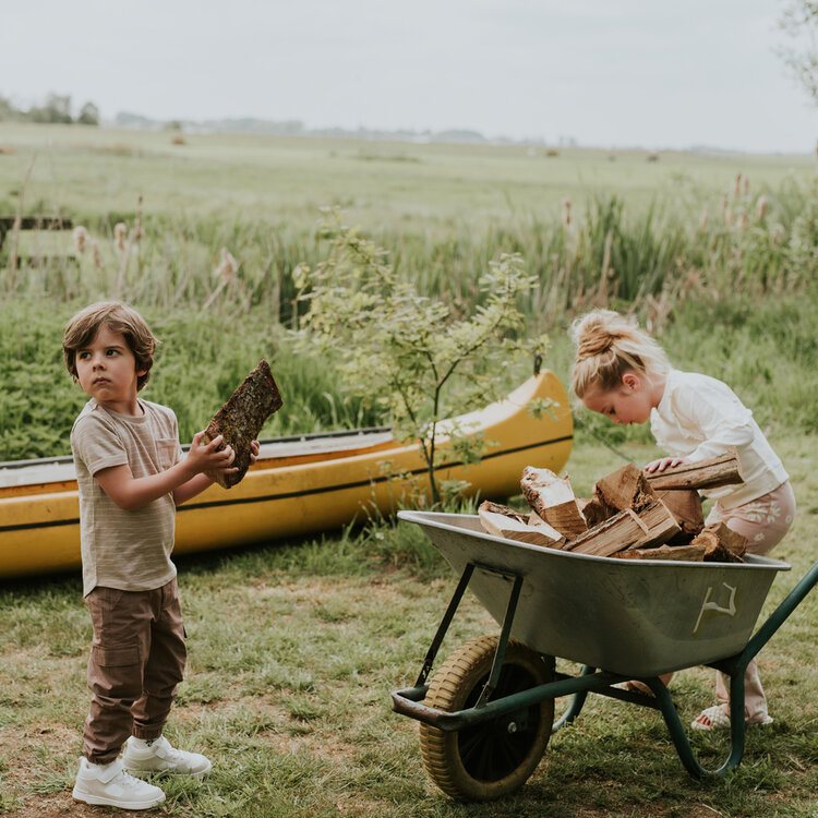 Koko Noko jongens cargo broek zachtbruin katoen | N58842-37