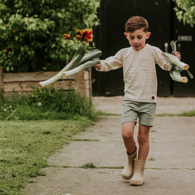 Koko Noko jongens 2-pack jogging shorts saliegroen geel | N58846-37