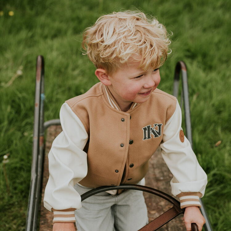 Koko Noko boys' baseball jacket brown off-white | N58856-37