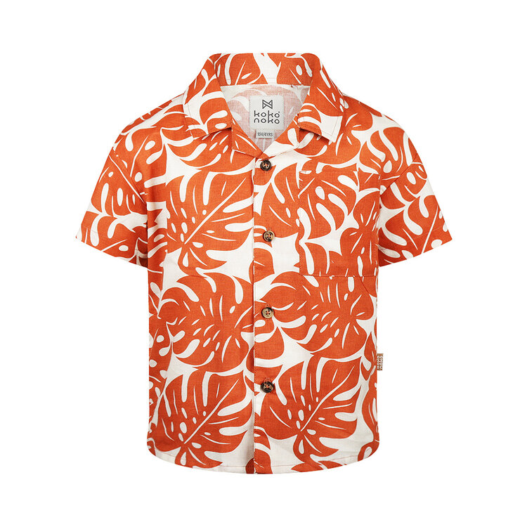 Koko Noko Jungenbluse steinrot Sommerleinen | N58860-37
