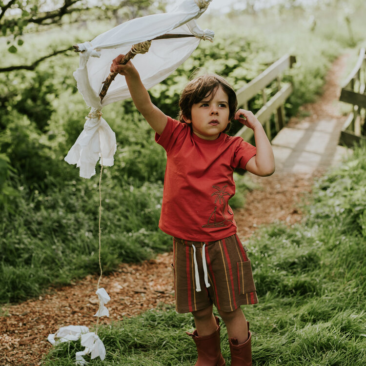 Koko Noko Jungen T-Shirt steinrot palm | N58864-37