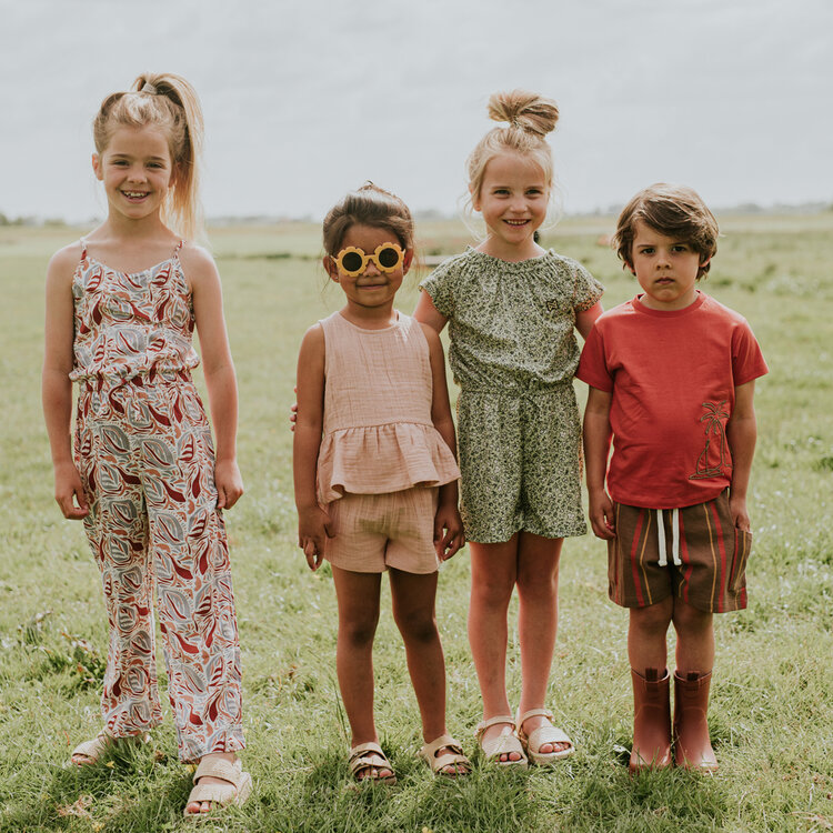 Koko Noko jongens T-shirt steenrood palm | N58864-37