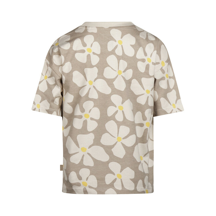 Koko Noko jongens T-shirt loose fit zand bloem geel | N58850-37