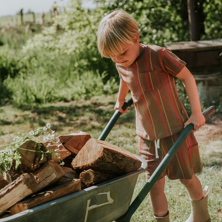 Koko Noko boys' jogging shorts, dark brown, cargo cotton | N58865-37