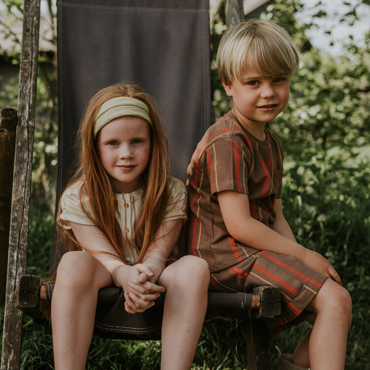 Koko Noko jongens jogging short donkerbruin cargo katoen | N58865-37