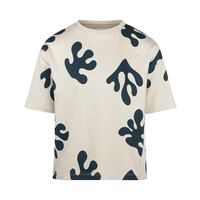 Koko Noko jongens T-shirt loose fit off white donkerblauw