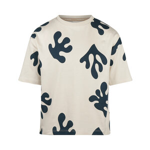 Koko Noko boys' T-shirt, loose fit, off-white, dark blue