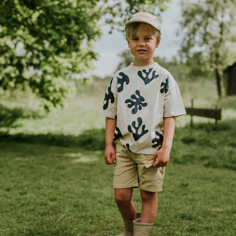 Koko Noko boys' T-shirt, loose fit, off-white, dark blue | N58887-37