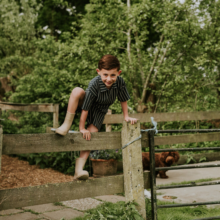 Koko Noko boys' co-ord set dark blue blouse shorts | N58894-37