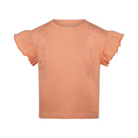 Koko Noko meisjes T-shirt loose fit zacht oranje bloem