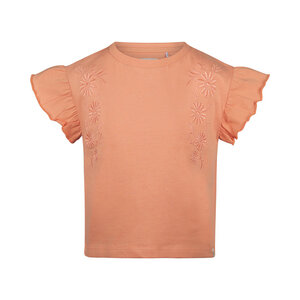 Koko Noko meisjes T-shirt loose fit zacht oranje bloem