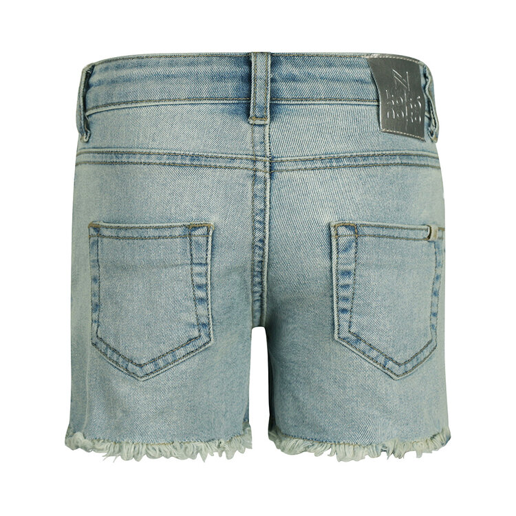 Koko Noko Mädchen Jeansshorts, locker geschnitten, hellblau, mit Blumenmuster | N58901-37