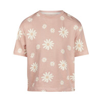 Koko Noko girls' loose fit T-shirt in soft pink with flowers