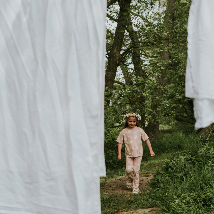 Koko Noko Mädchen-Leggings mit ausgestelltem Bein, zartrosa mit Blumenmuster | N58903-37