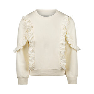 Koko Noko girls' off-white ruffled sweater