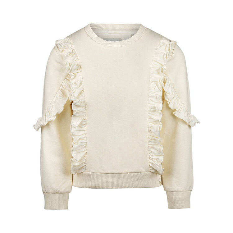 Koko Noko meisjes sweater off white ruffles | N58904-37