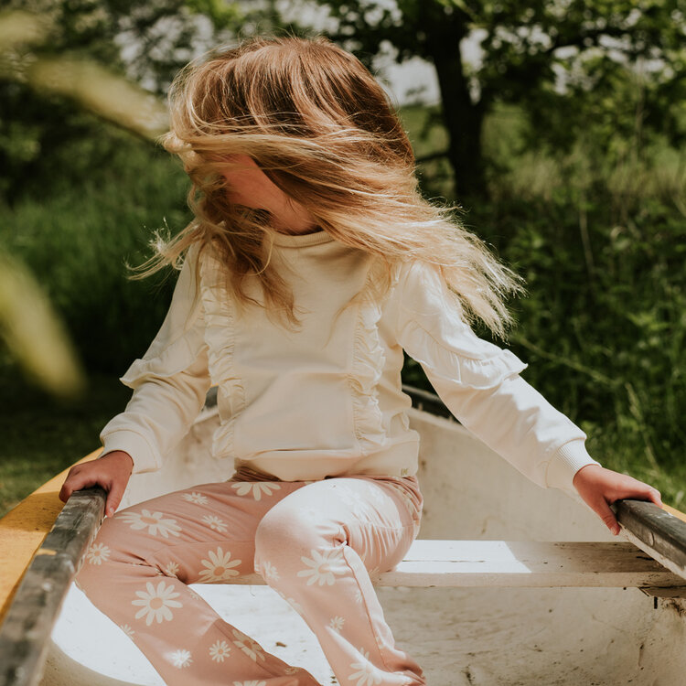 Koko Noko Mädchen-Pullover, cremefarben, Rüschen | N58904-37