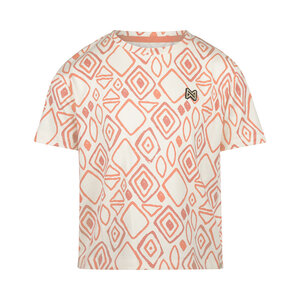 Koko Noko Mädchen T-Shirt, locker geschnitten, cremefarben, rosa