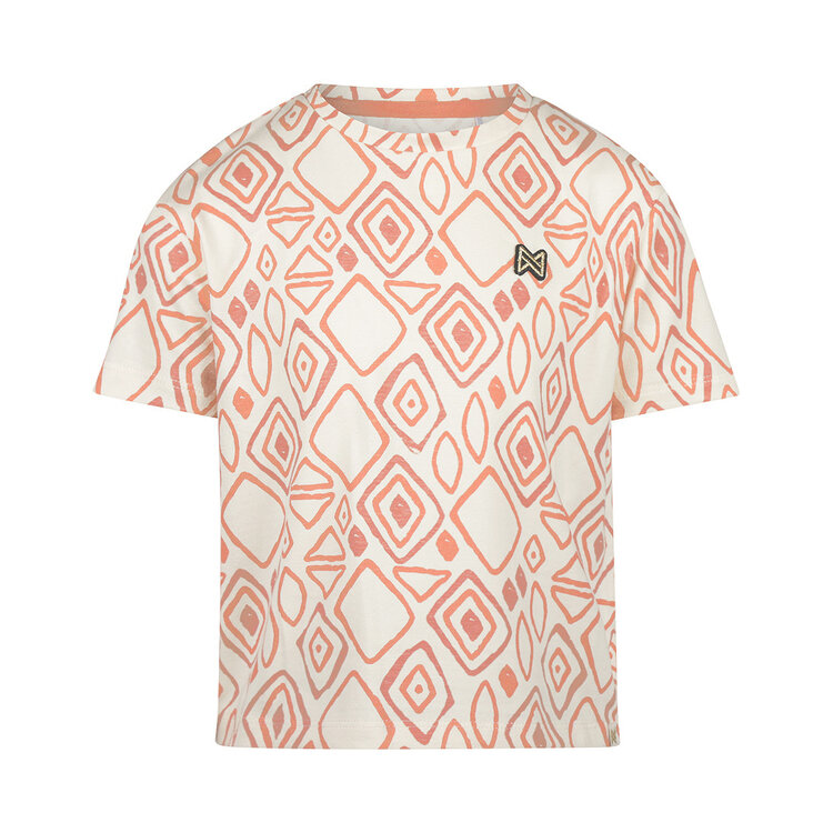 Koko Noko Mädchen T-Shirt, locker geschnitten, cremefarben, rosa | N58905-37