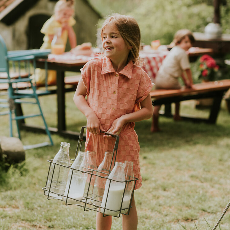 Koko Noko girls' dress soft orange terry cloth | N58907-37