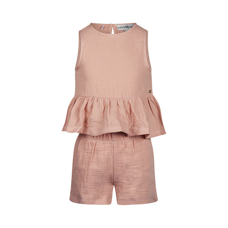 Koko Noko girls' co-ord set soft pink top shorts | N58911-37