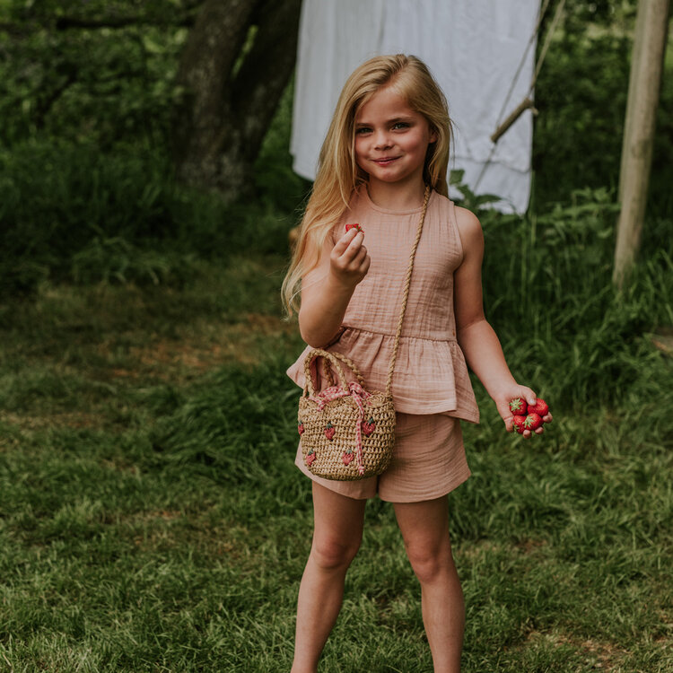 Koko Noko girls' co-ord set soft pink top shorts | N58911-37