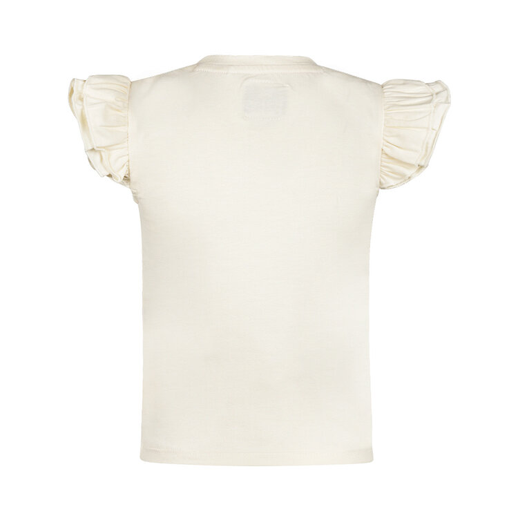 Koko Noko meisjes T-shirt off white ruffles | N58912-37