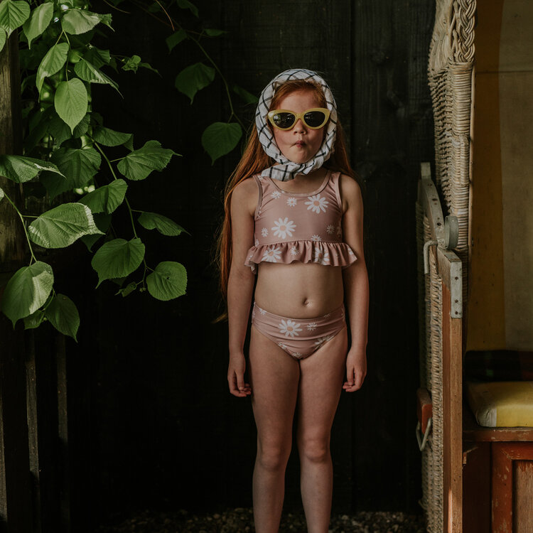 Koko Noko Mädchen-Bikini zartrosa mit Blumenmuster | N58914-37