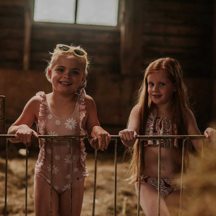 Koko Noko girls' swimsuit soft pink flower | N58915-37