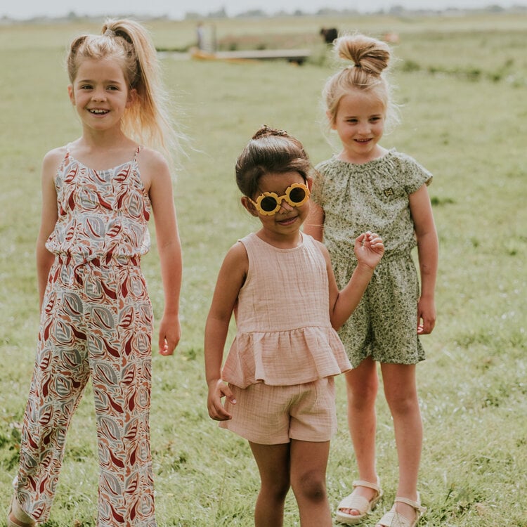 Koko Noko meisjes jumpsuit steenrood mouwloos | N58922-37