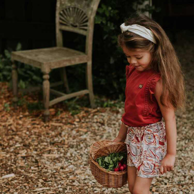 Koko Noko Mädchen-Shorts, locker geschnitten, steinrot | N58924-37