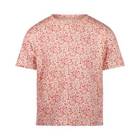 Koko Noko girls' T-shirt, loose fit, soft orange flowers