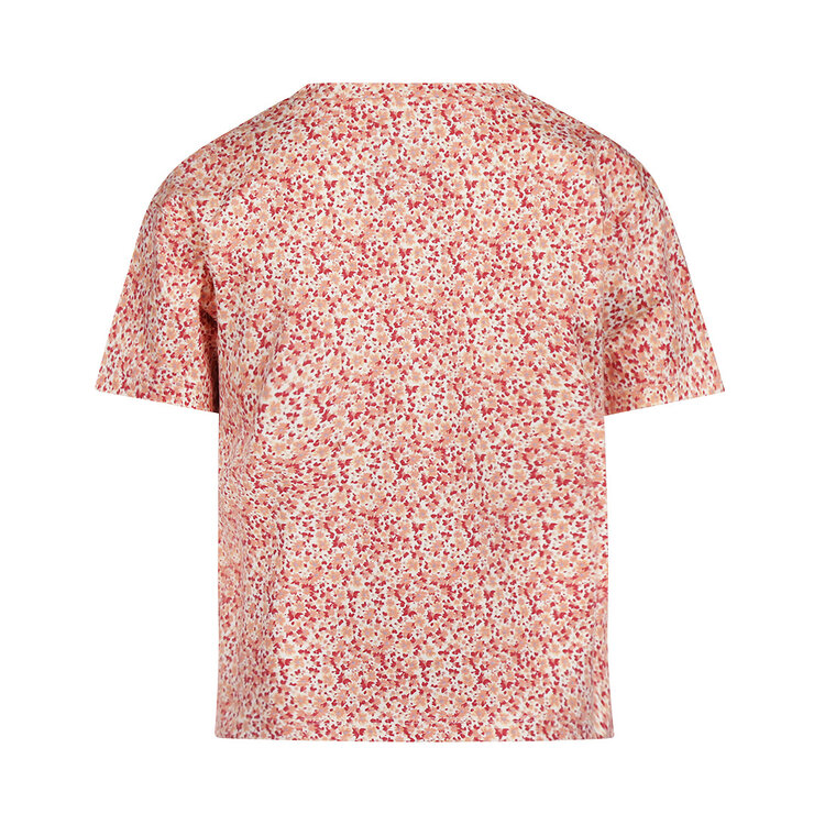 Koko Noko girls' T-shirt, loose fit, soft orange flowers | N58931-37