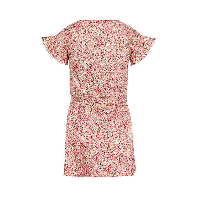 Koko Noko meisjes jurk zachtroranje bloemetjes | N58933-37