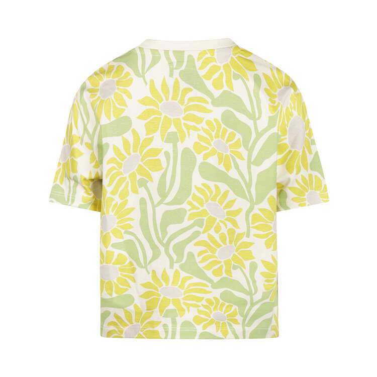 Koko Noko girls' loose fit T-shirt, yellow with flowers | N58941-37