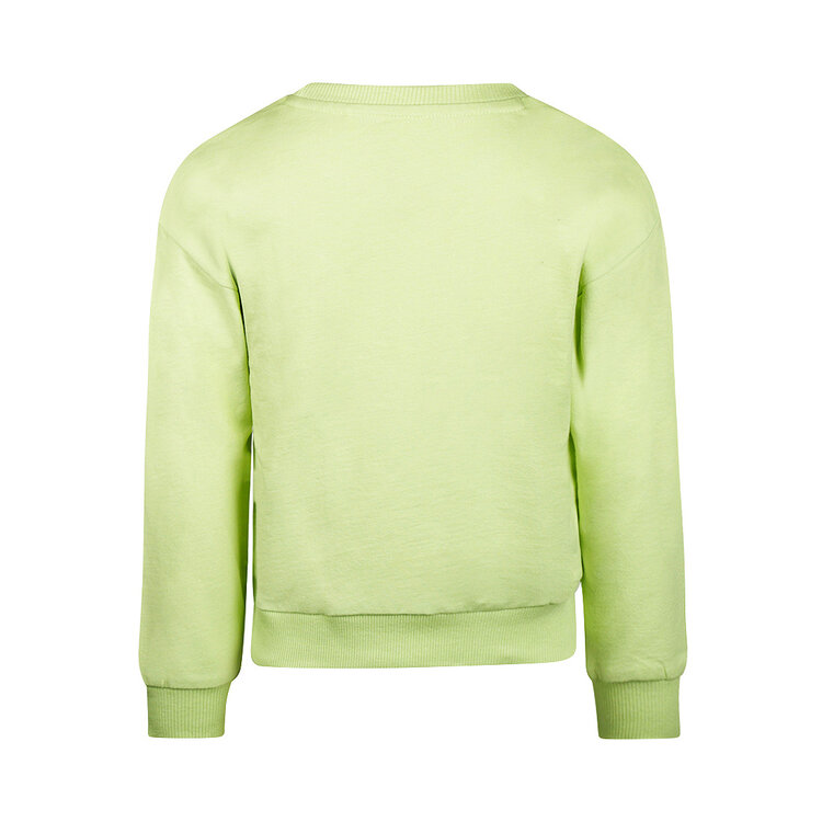 Koko Noko meisjes sweater zachtgroen geborduurde bloem | N58943-37