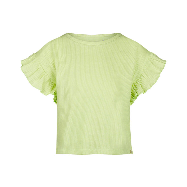 Koko Noko meisjes T-shirt loose fit zachtgroen ruffles | N58945-37