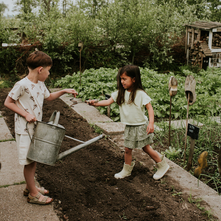 Koko Noko girls' T-shirt, loose fit, soft green ruffles | N58945-37