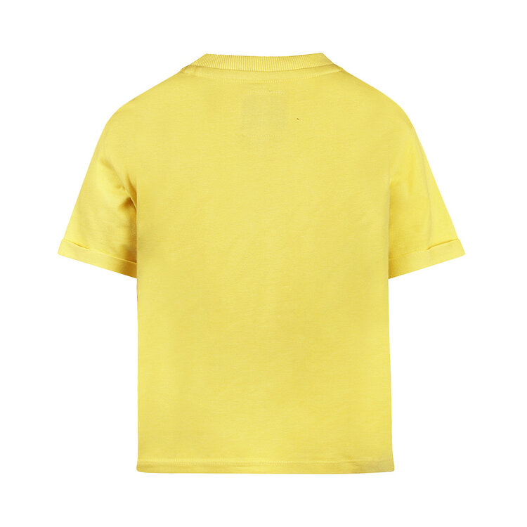 Koko Noko Mädchen T-Shirt, locker geschnitten, gelb, Häkelblume | N58960-37
