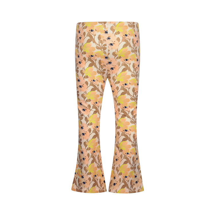 Koko Noko Mädchen-Leggings mit ausgestelltem Bein, pfirsichrosa, gelbe Blume | N58968-37