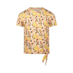 Koko Noko Mädchen-T-Shirt pfirsichrosa gelbe Blume