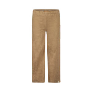 Koko Noko girls' wide leg trousers light brown muslin