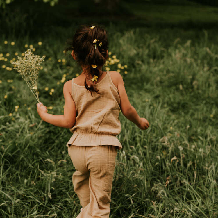 Koko Noko girls' wide leg trousers light brown muslin | N58972-37