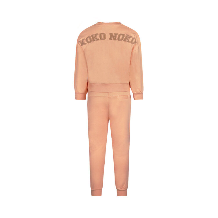Koko Noko meisjes co-ord set perzikroze sweater joggingbroek | N58973-37