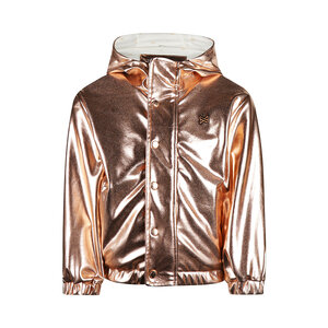 Koko Noko girls' summer coat, rosé metallic hood